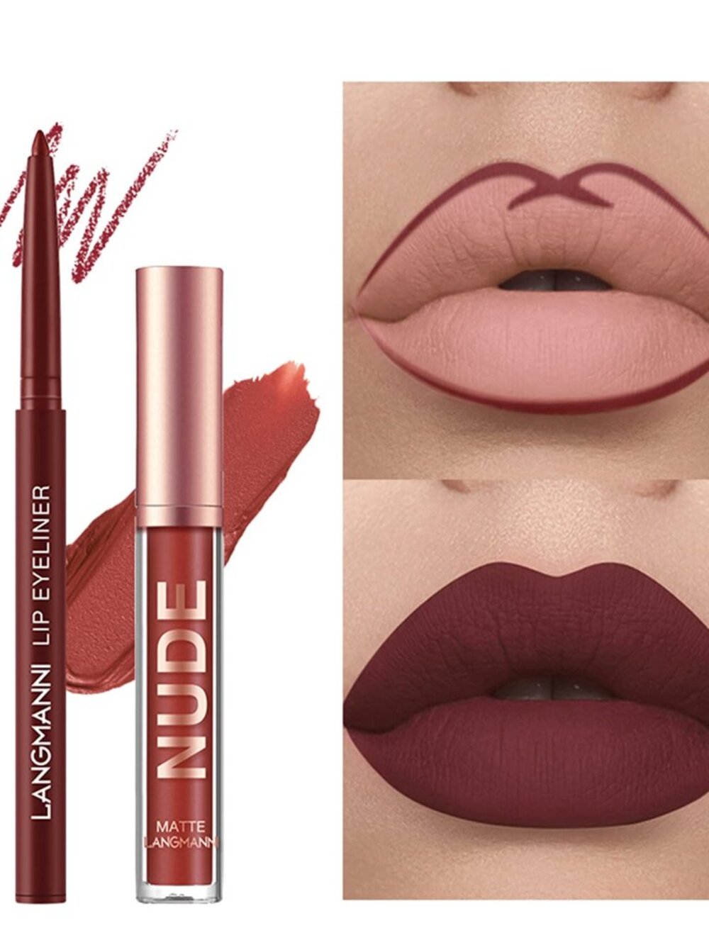 12Pcs Matte Liquid Lipstick and Lip Liner Set, Lip Makeup Combo (Set A) - Picture 3 of 8